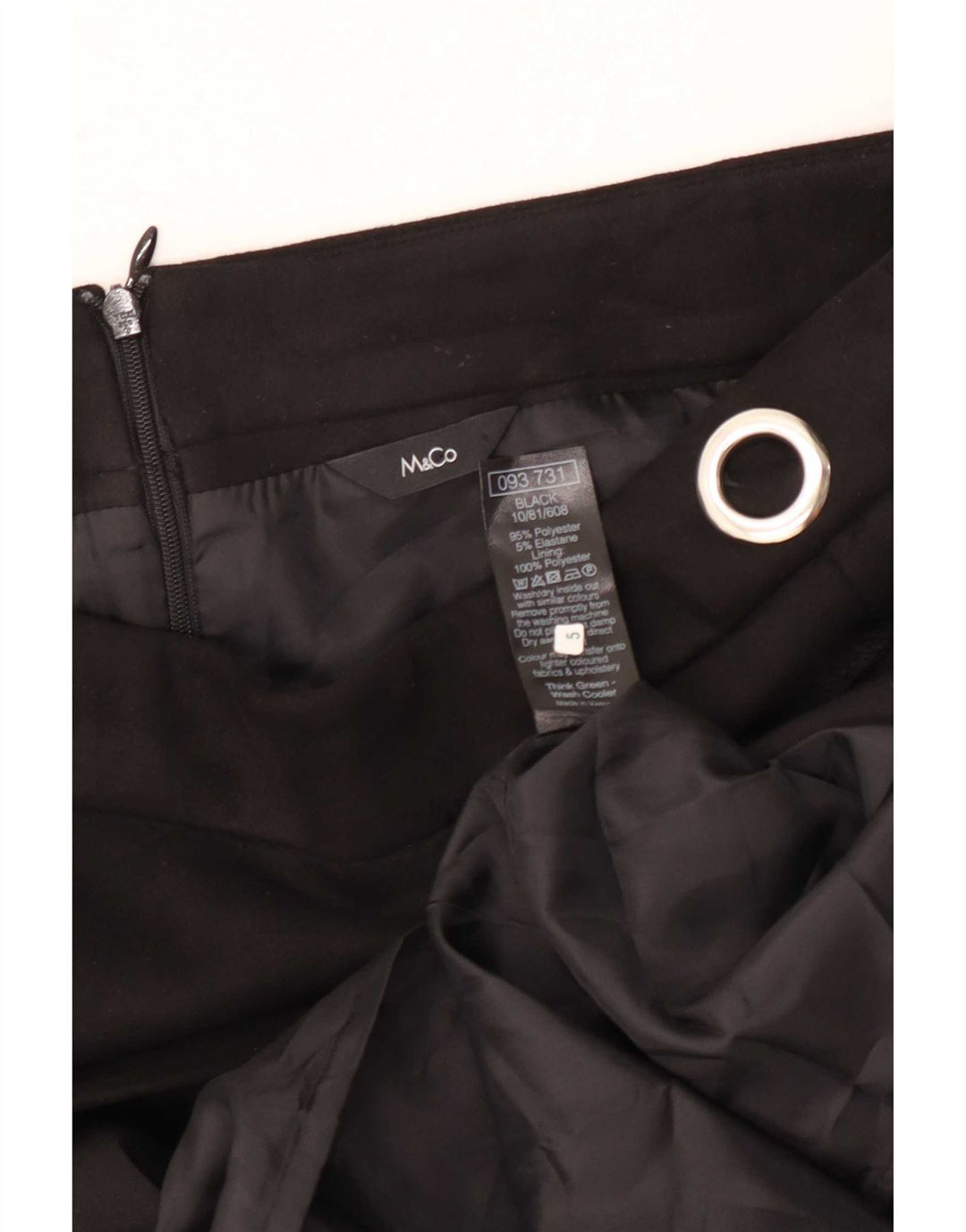 Fusta mini pentru femei M&Co UK 12 Medium W32 Poliester negru
