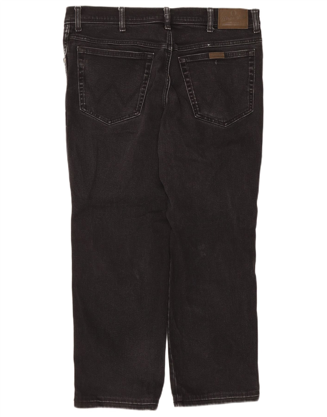 Blugi drepti pentru bărbați Wrangler W38 L27 bumbac negru