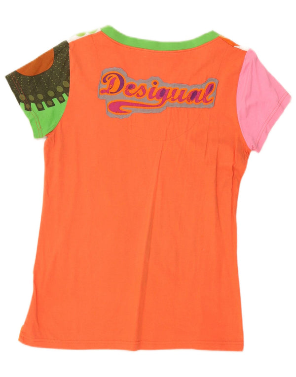 Desigual Tricou cu grafic pentru femei Top UK 18 XL, bumbac geometric multicolor