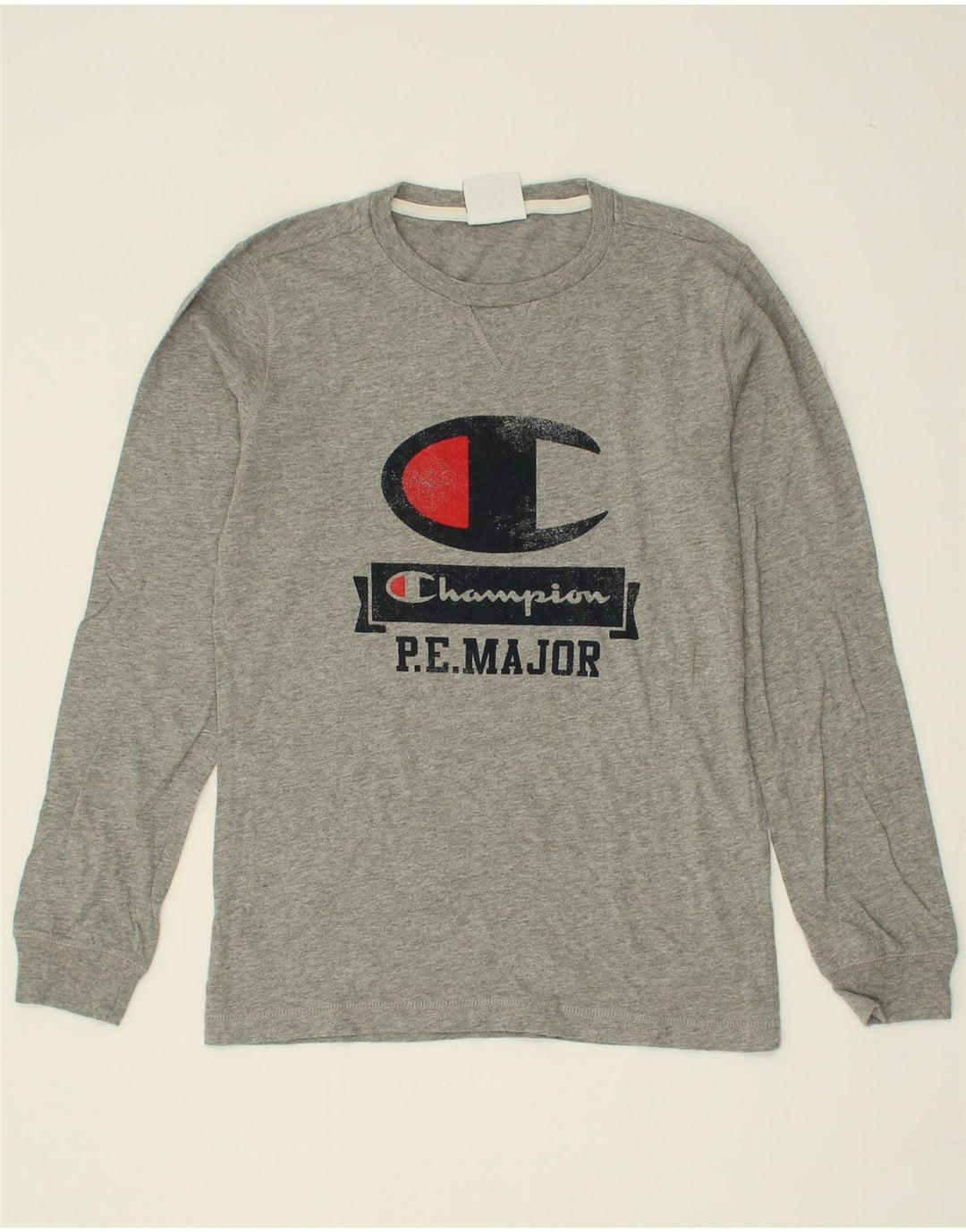 CHAMPION Boys Graphic Top Long Sleeve 11-12 Years Large Grey Cotton | Vintage Champion | Thrift | Second-Hand Champion | Used Clothing | Messina Hembry 