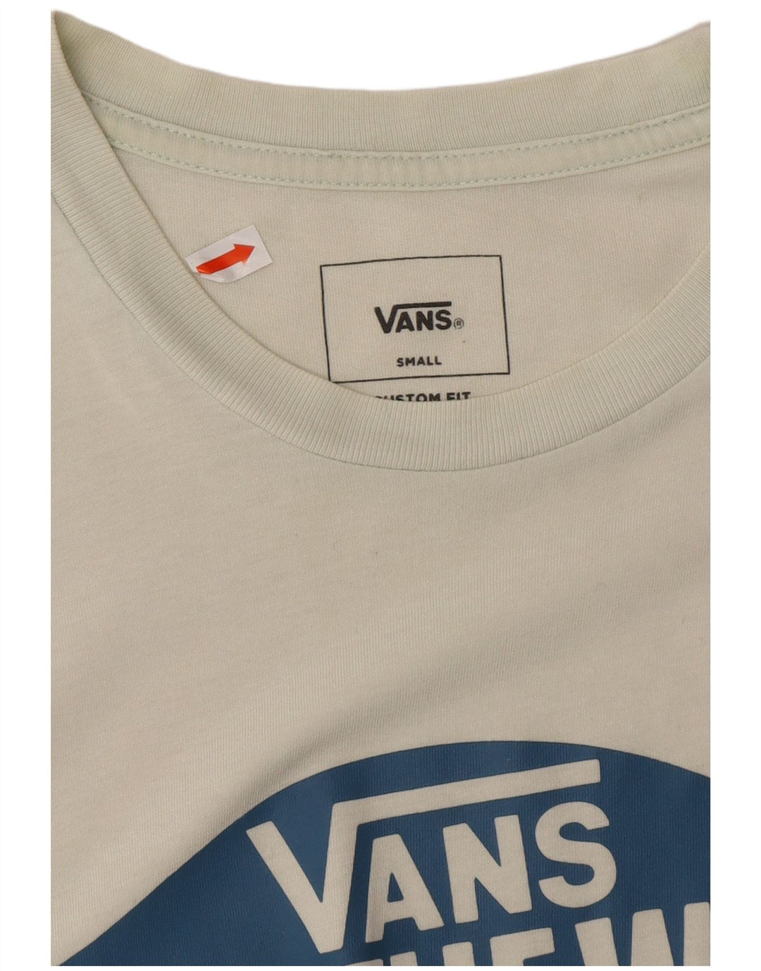 VANS Mens Custom Fit Graphic T-Shirt Top Small White Cotton
