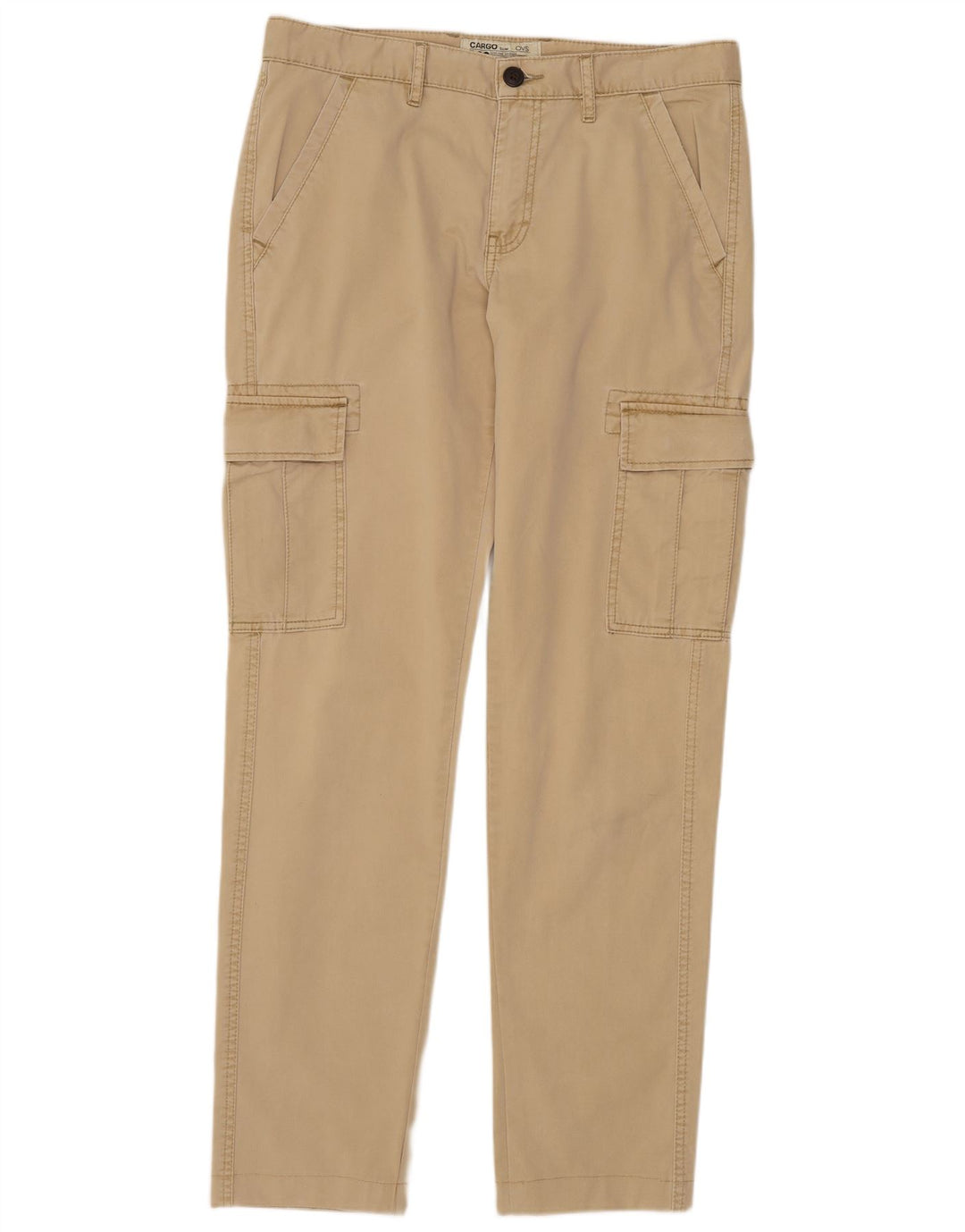 Pantaloni cargo subțiri OVS pentru bărbați IT 48 Medium L34 L32 Bej Bumbac