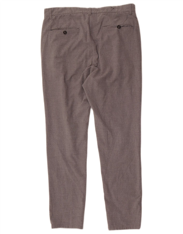 Pantaloni chino slim pentru bărbați Zara EU 42 Large W32 L28 Gri Poliester