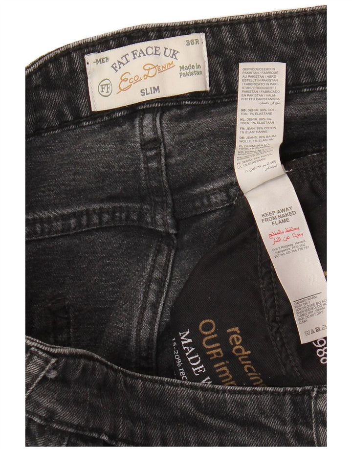 FAT FACE Blugi slim pentru bărbați W36 L31 bumbac gri