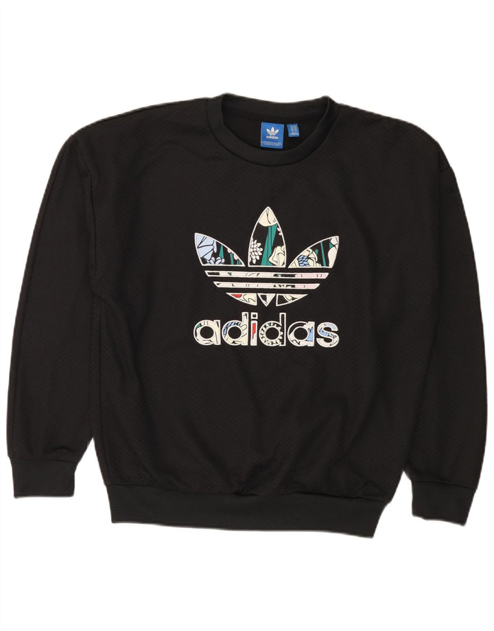 Pulover cu grafic pentru femei Adidas UK 8 Small Negru Geometric