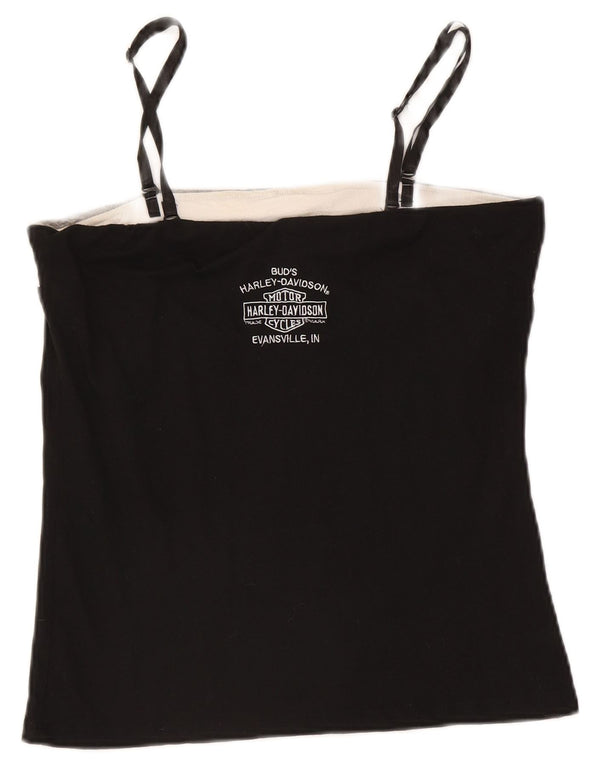 Top cu crop crop Harley Davidson pentru femei UK 14, mare, negru, bumbac
