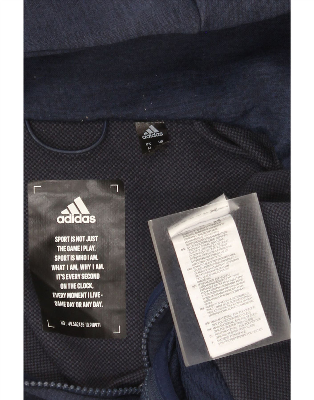 Pulover Adidas pentru bărbați Arsenal, cu fermoar, poliester, albastru, mediu