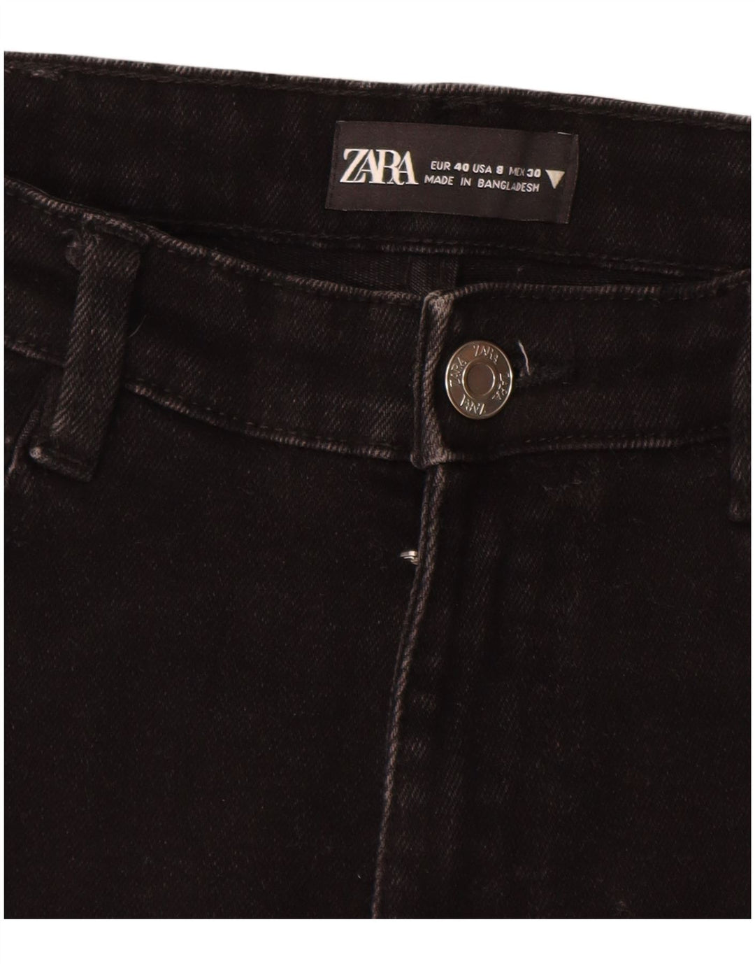 Blugi de damă ZARA Crop Slim EU 40 Medium W30 L25 Negri