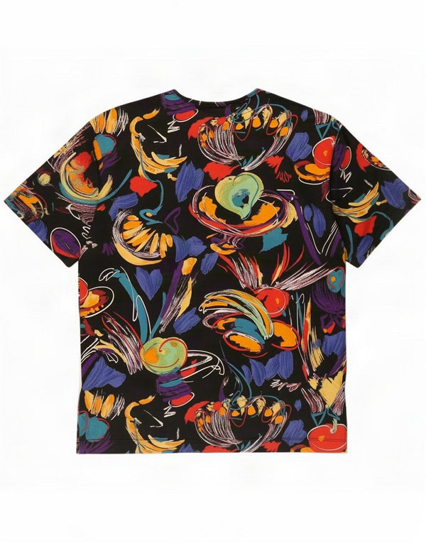 Vintage Womens Abstract Pattern Tricou Top UK 10 Small Multicolor