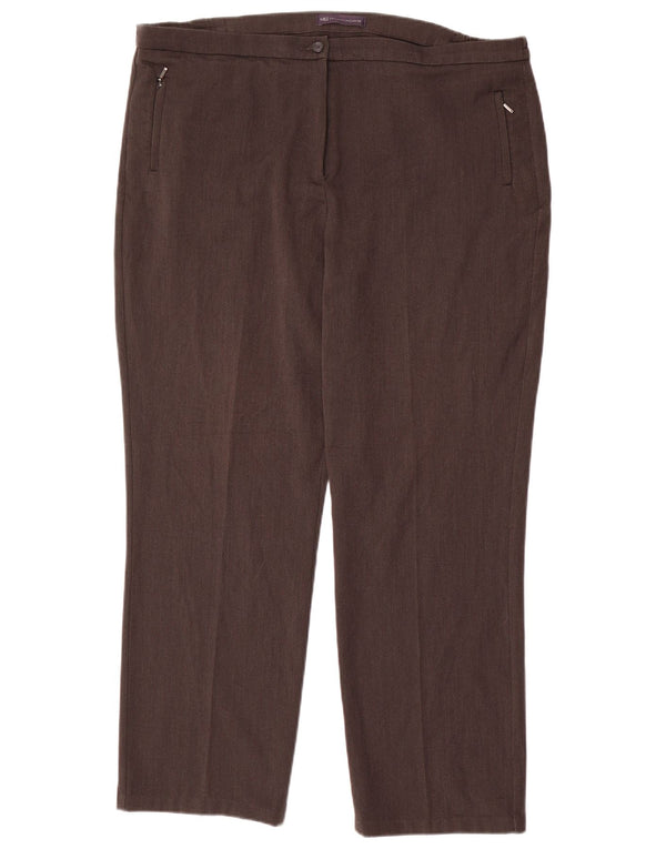 Marks & Spencer pantaloni slim casual pentru femei UK 18 XL W38 L29 poliester gri
