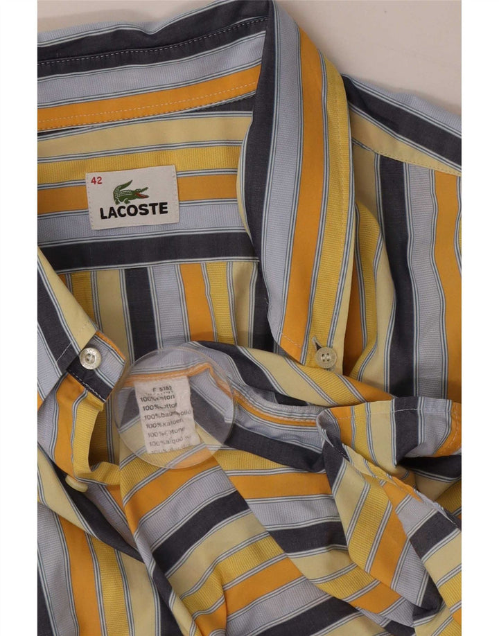 Cămașă pentru bărbați Lacoste cu mânecă scurtă Mărimea 42 Bumbac cu dungi multicolore mare
