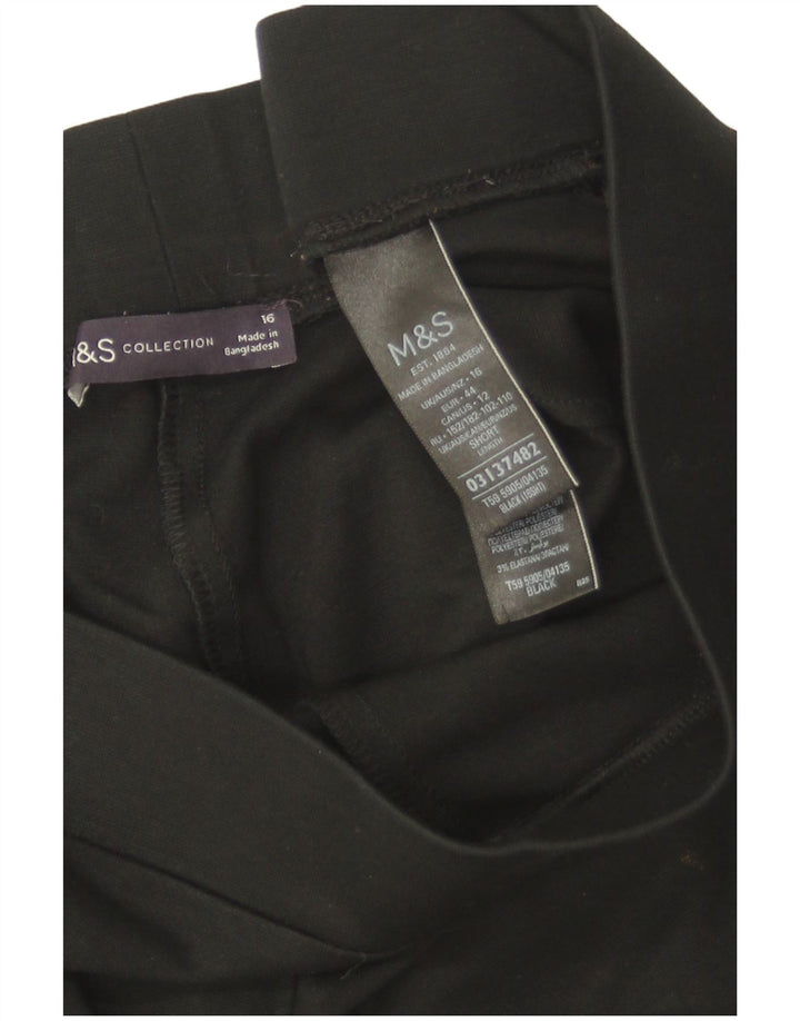Leggings crop pentru femei Marks & Spencer UK 16, mari, negru, viscoză