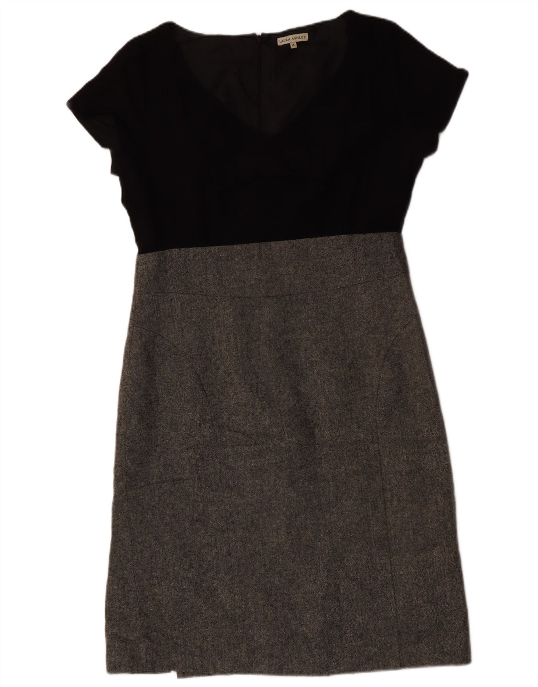 Laura Ashley Rochie teacă pentru femei UK 14 mare, negru, poliester color bloc