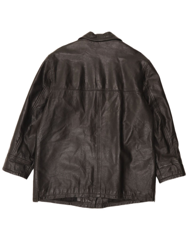 Palton din piele vintage pentru femei IT 48 XL negru