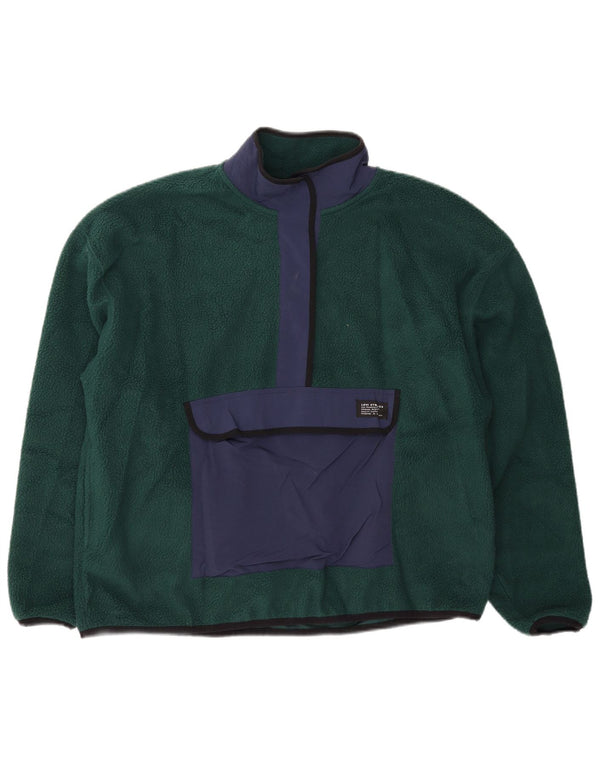 Pulover supradimensionat din lână Levi's pentru femei UK 14 Medium Green Colorblock