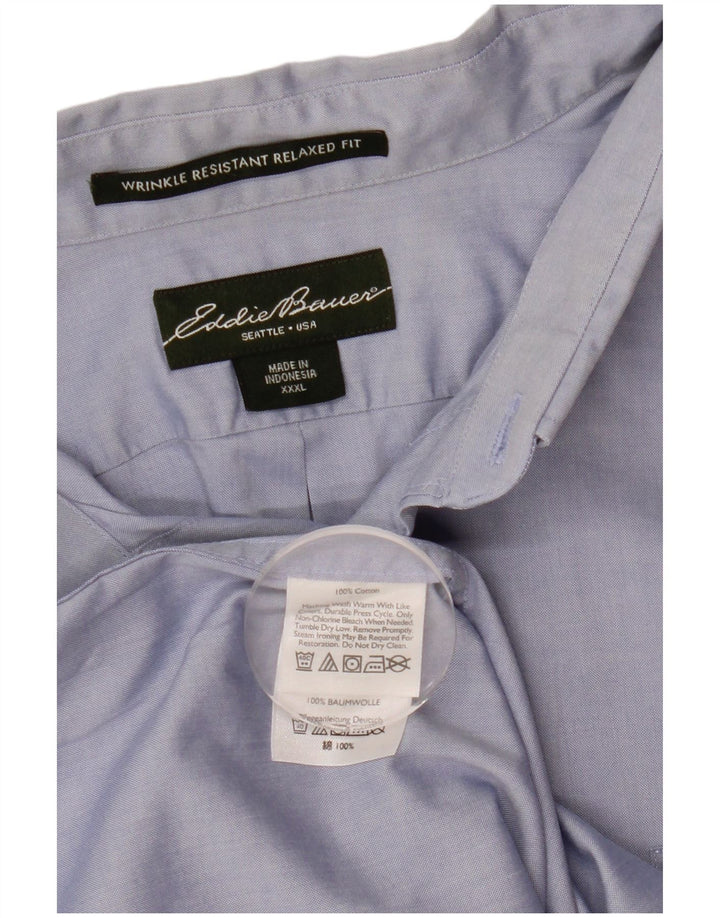 Cămașă cu mânecă scurtă pentru bărbați EDDIE BAUER, bumbac albastru 3XL