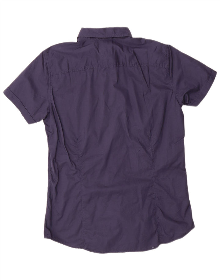 Cămașă Sisley pentru bărbați cu mânecă scurtă, slim fit, bleumarin mediu