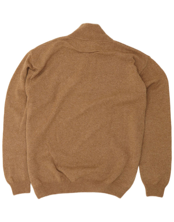 MARLBORO CLASSICS Pulover pentru bărbați cu fermoar și gât, 2XL, lână maro