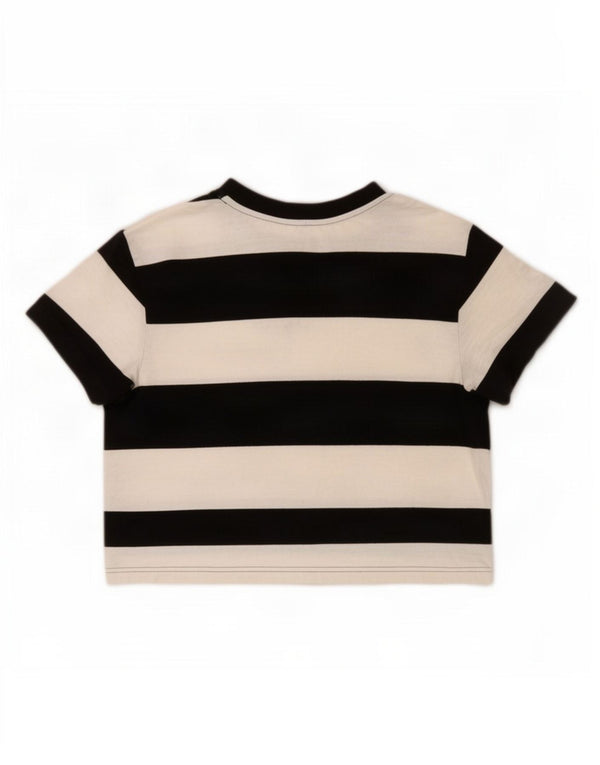 Top cu tricou grafic supradimensionat pentru femei Guess UK 6 XS cu dungi negre