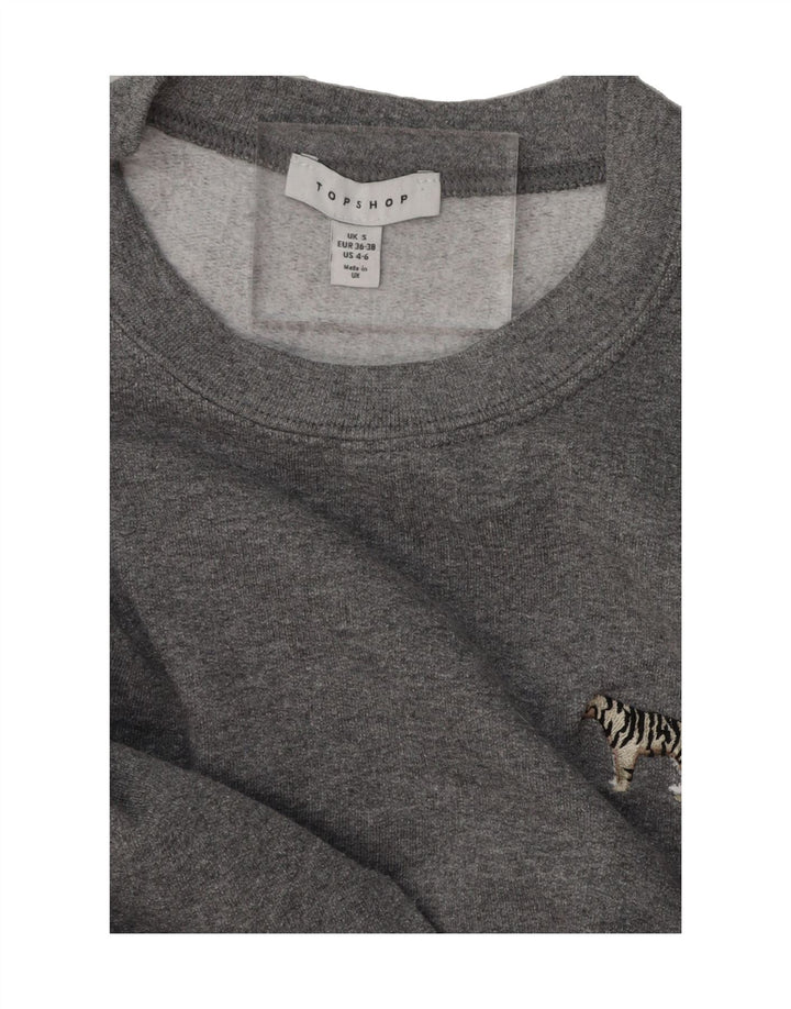 TOPSHOP Womens Sweatshirt Jumper UK 10 Small Grey Vintage Topshop and Second-Hand Topshop from Messina Hembry 