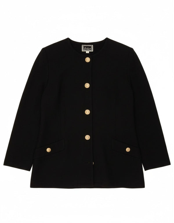 Sacou blazer pentru femei Luisa Spagnoli cu 5 nasturi UK 12 Medium Negru