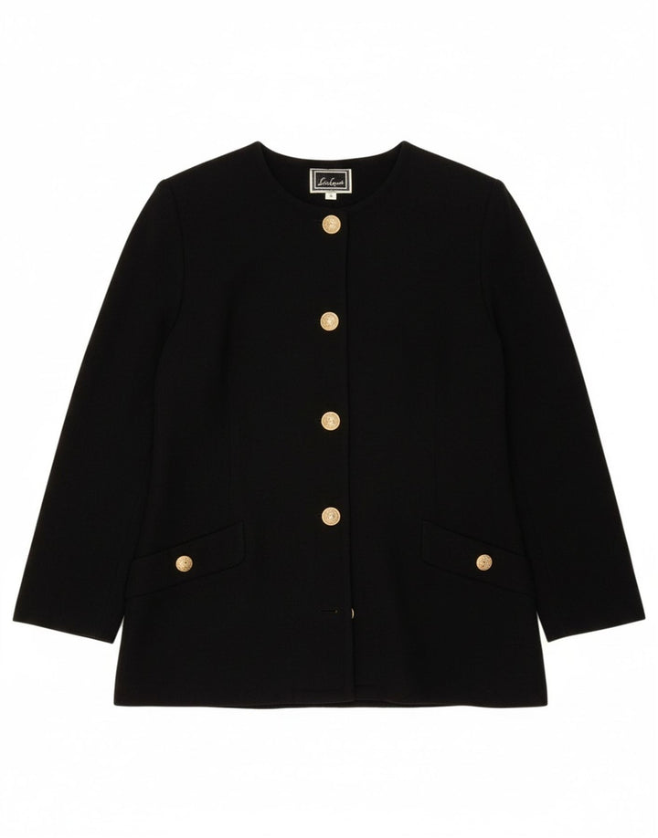 Sacou blazer pentru femei Luisa Spagnoli cu 5 nasturi UK 12 Medium Negru