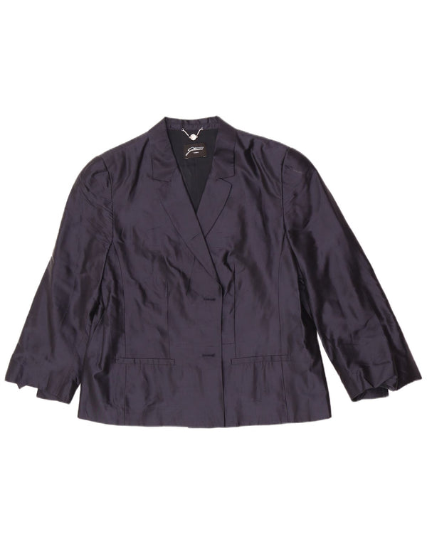 Gattinoni jachetă cu mâneci 3/4 pentru femei UK 20 2XL bleumarin mătase