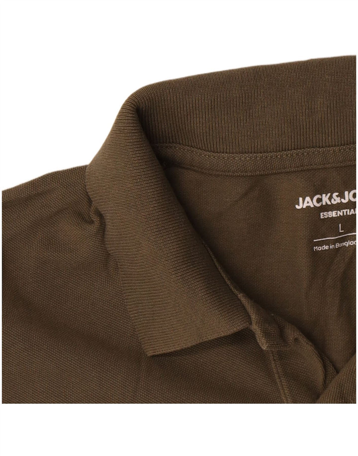 Tricou polo Jack & Jones pentru bărbați, bumbac kaki mare