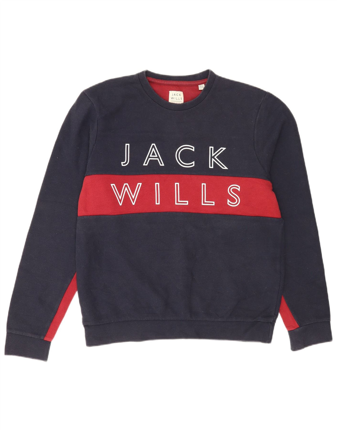 Pulover cu grafic pentru bărbați Jack Wills Pulover mare albastru bleumarin
