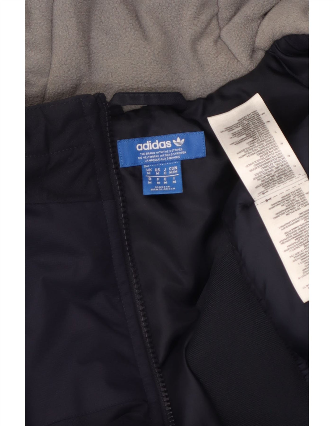 Jachetă de vânt cu glugă pentru bărbați Adidas UK 38 Poliester mediu albastru bleumarin
