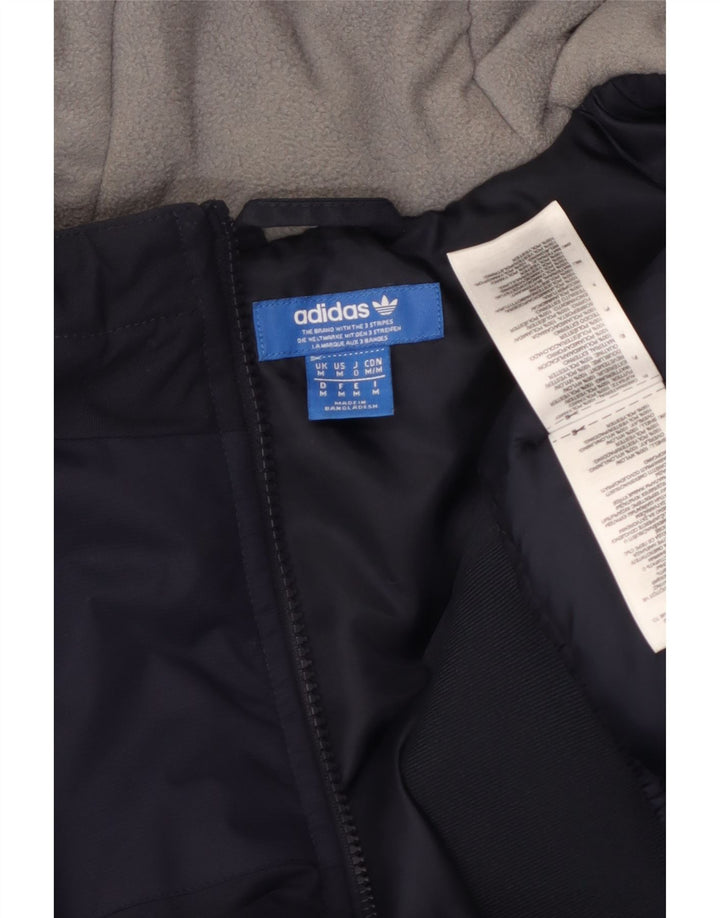 Jachetă de vânt cu glugă pentru bărbați Adidas UK 38 Poliester mediu albastru bleumarin