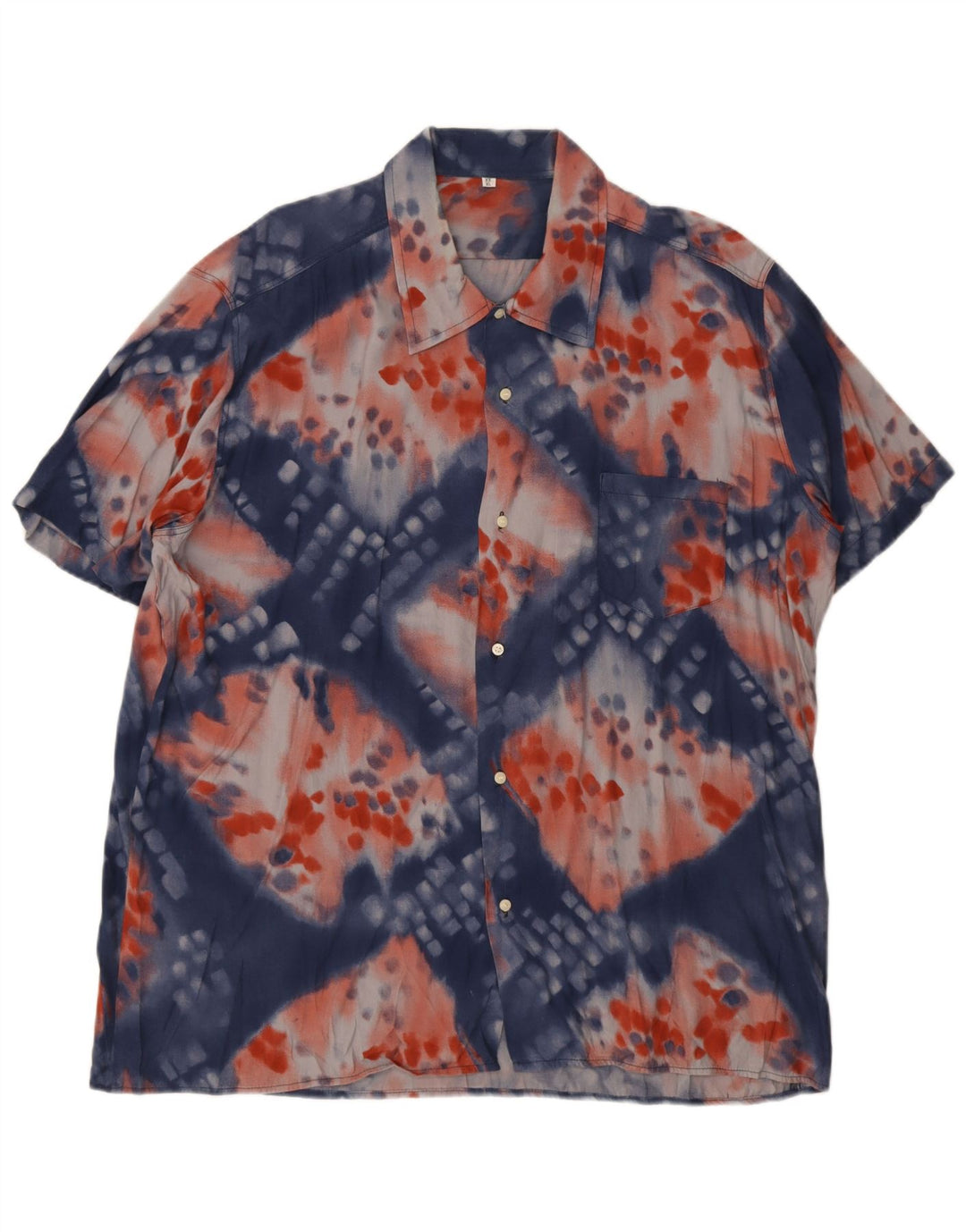 Cămașă Vintage pentru bărbați cu mânecă scurtă XL Blue Tie Dye