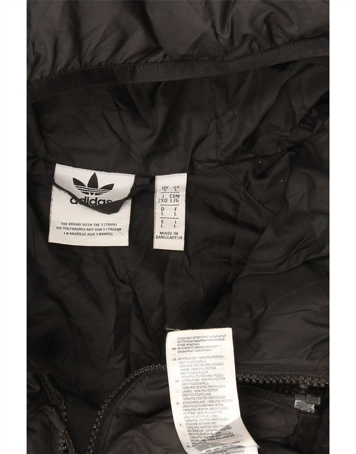 Jachetă căptușită cu glugă pentru bărbați Adidas UK 40 Poliester negru mare