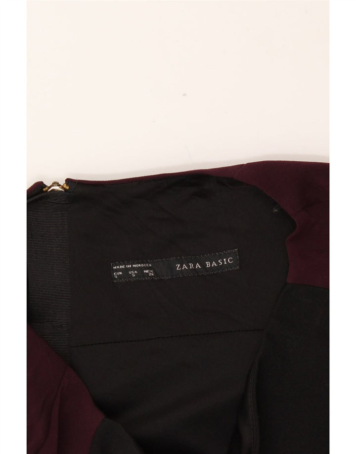 ZARA Womens 3/4 Sleeve Basic Dress UK 10 Small Black Colourblock Vintage Zara and Second-Hand Zara from Messina Hembry 
