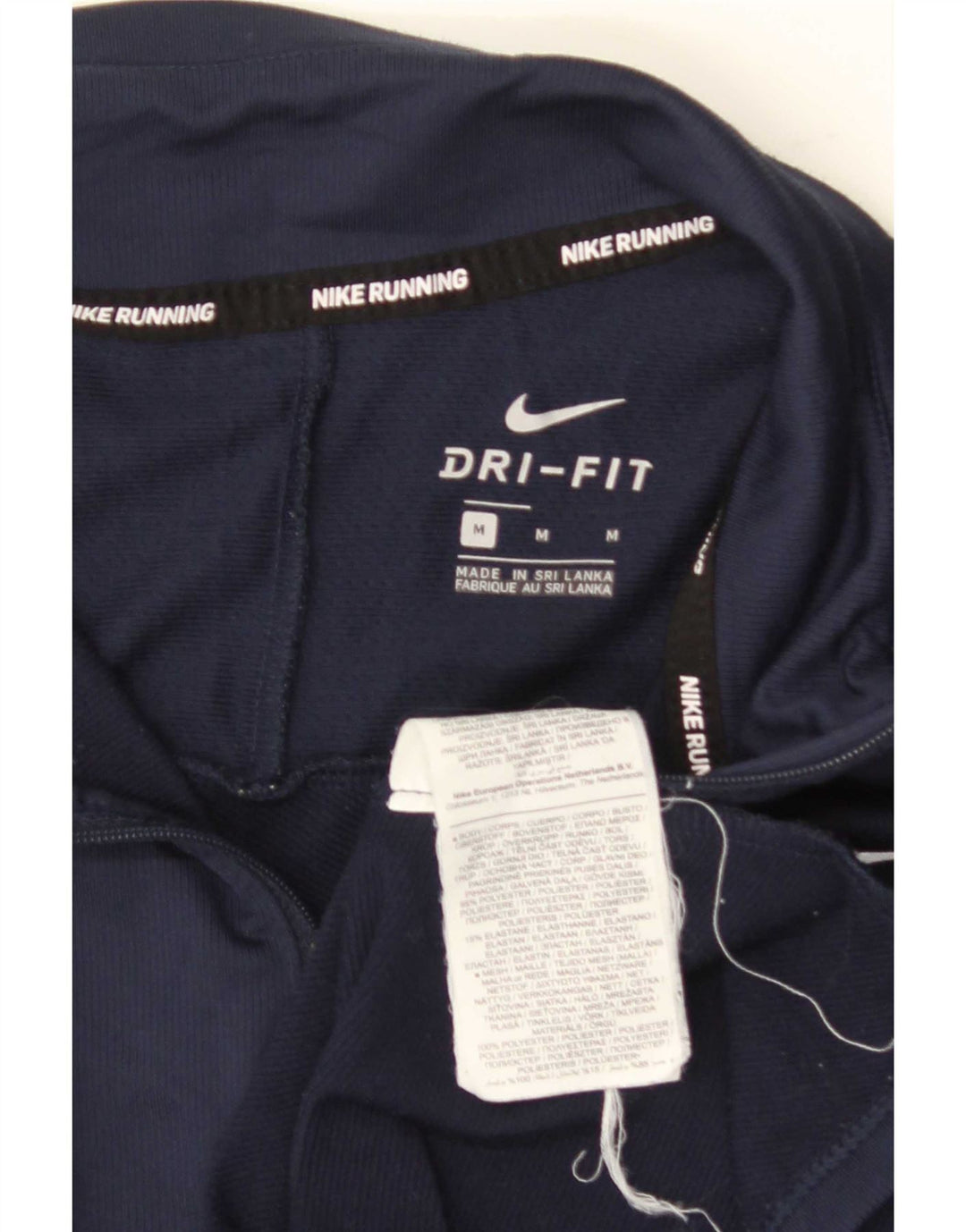 Top pentru bărbați Nike Dri Fit, cu fermoar, cu mânecă lungă, albastru, poliester