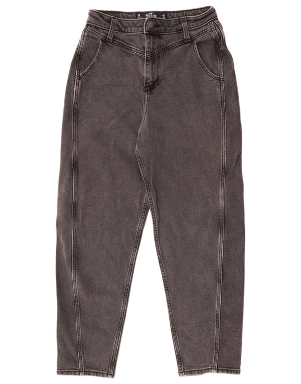 Blugi Hollister Mom Tapered Tapered pentru femei US 1 XS W25 L26 Negri
