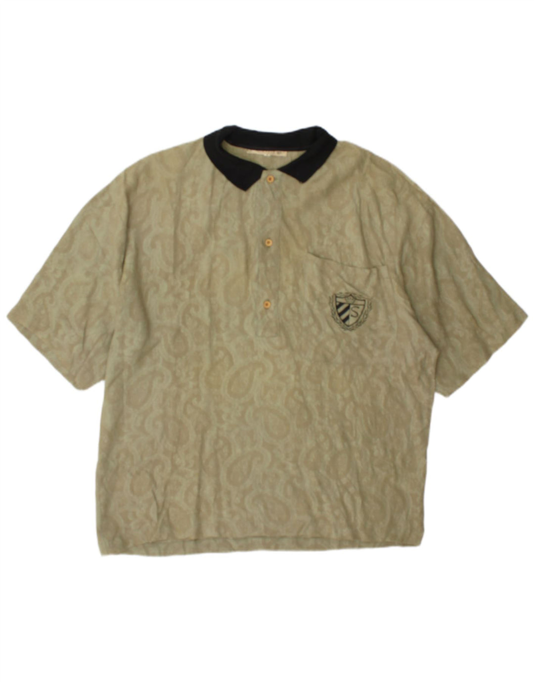Tricou polo pentru bărbați Silenzio Mic Kaki Paisley