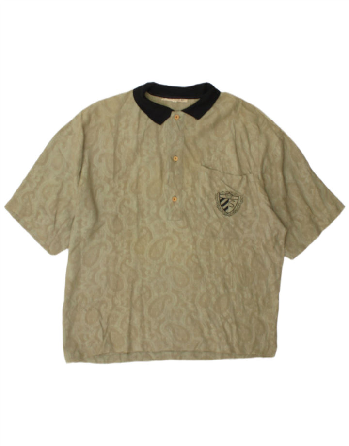 Tricou polo pentru bărbați Silenzio Mic Kaki Paisley