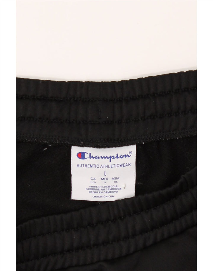 CHAMPION Mens Tracksuit Trousers Large  Black Polyester Vintage Champion and Second-Hand Champion from Messina Hembry 