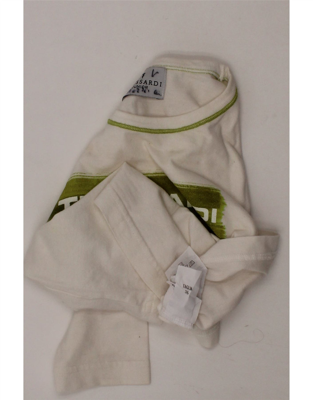 TRUSSARDI JUNIOR Boys Graphic Top Long Sleeve 2-3 Years Off White Cotton Vintage Trussardi Junior and Second-Hand Trussardi Junior from Messina Hembry 
