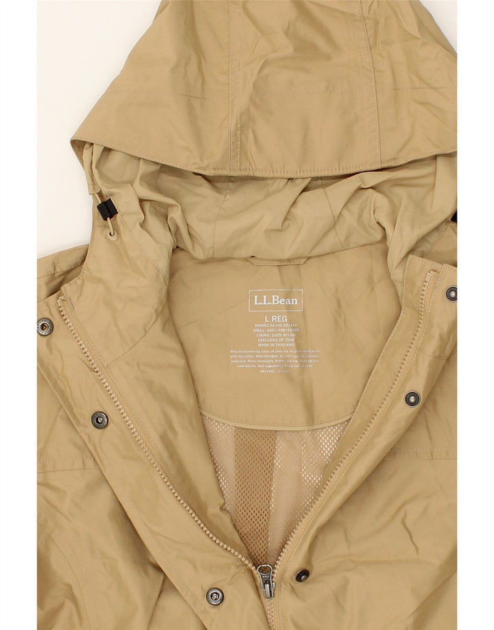 L.L.BEAN Womens Hooded Raincoat UK 16 Large Beige Polyester Vintage L.L.Bean and Second-Hand L.L.Bean from Messina Hembry 