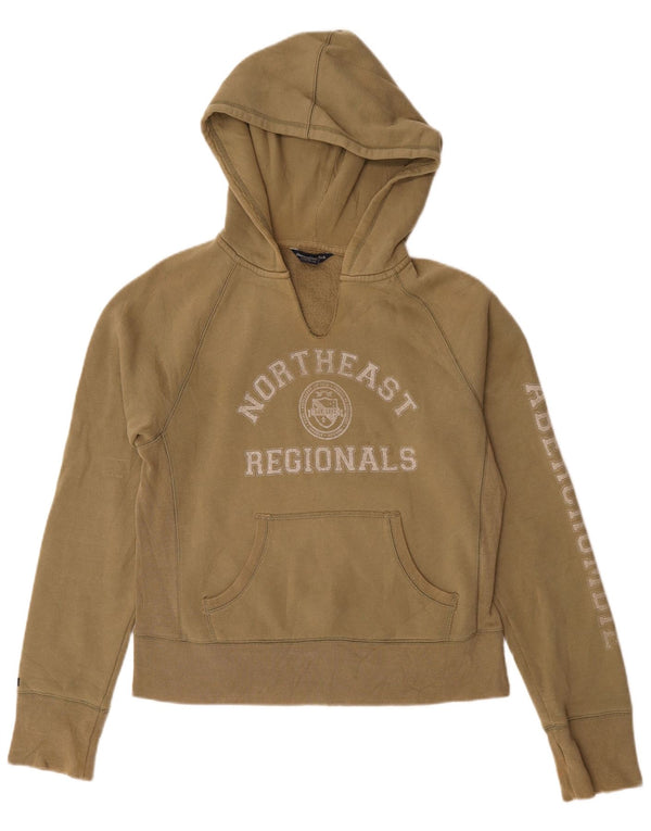 Abercrombie & Fitch Pulover cu capota cu grafic pentru femei UK 16 mare bumbac kaki