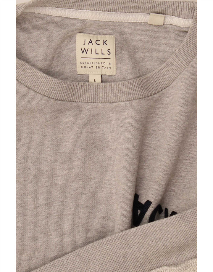 Pulover Jack Wills pentru bărbați cu grafică, mare, gri