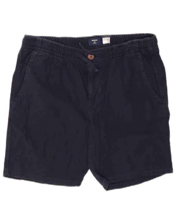 Pantaloni scurți chino Superdry pentru bărbați, mari W36, bumbac bleumarin