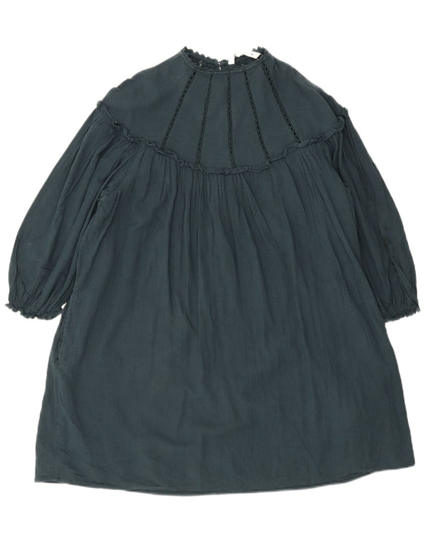 Rochie pentru femei Zara, cu mâneci 3/4 în etaje, UK 14, mare, verde, bumbac