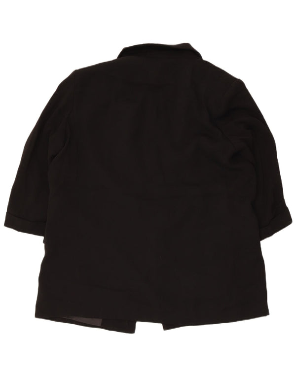 Jachetă pentru femei Zara cu mâneci 3/4 deschise, UK 18 XL, poliester negru