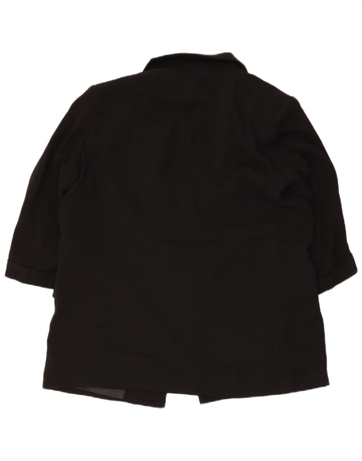 Jachetă pentru femei Zara cu mâneci 3/4 deschise, UK 18 XL, poliester negru
