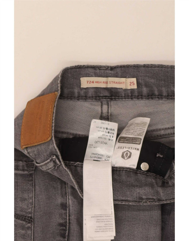 Blugi drepti cu talie mare Levi's 724 pentru femei L25 L30 Lyocell gri