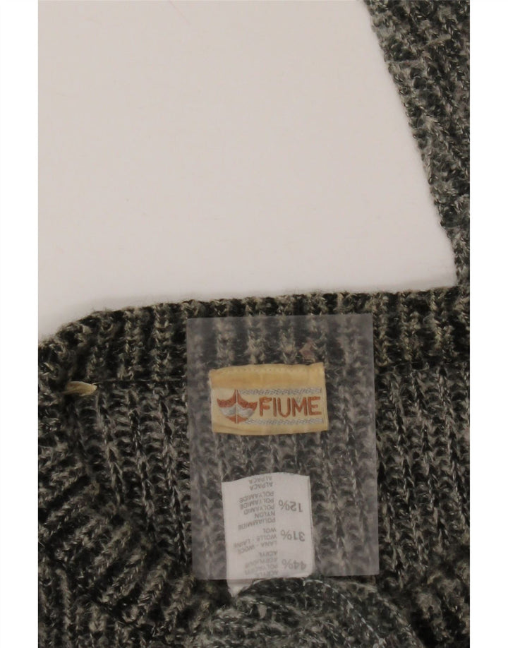 Pulover FIUME pentru bărbați, cu gât roșu, 2XL, gri acrilic color bloc