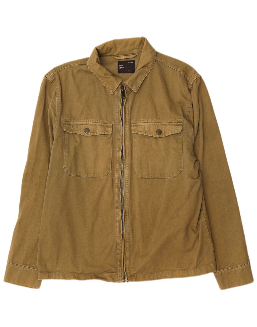 Bomber pentru bărbați Zara UK 42 XL bumbac verde